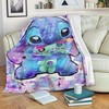 Colorful Stitch Disney Fleece Blanket - Perfect Gift for Fans