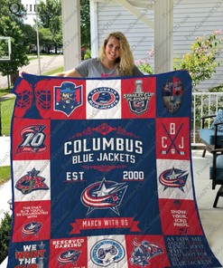 Columbus Blue Jackets Collected Quilt Blanket for Fans