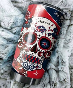 Columbus Blue Jackets NHL Tumbler - A Unique Skull Design for Your Cool Tumbler
