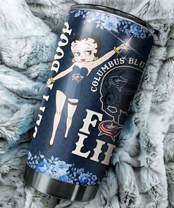 Columbus Blue Jackets NHL Tumbler: Betty Boop Design Tumbler for NHL Fans, Perfect for Any Occasion