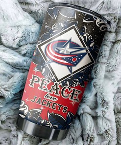 Columbus Blue Jackets NHL Tumbler - Peace Love Tumbler with Sporting Design - G Fanatics