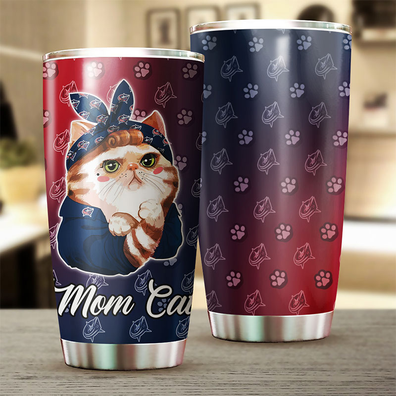Columbus Blue Jackets NHL Tumbler for Cat Moms Everywhere - Image 2