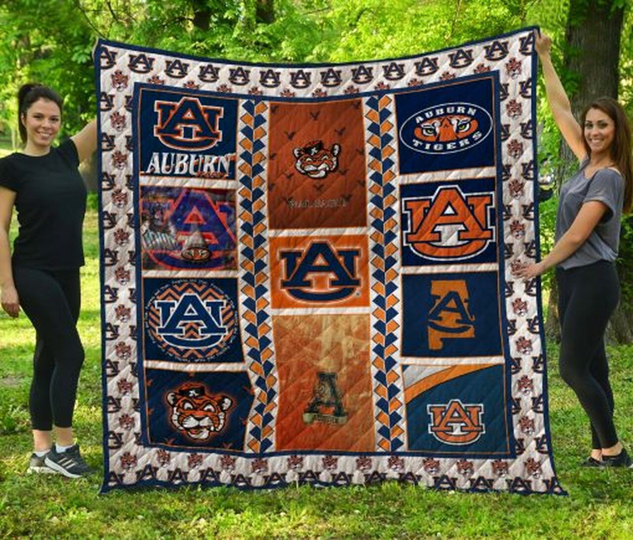 Combined NCAA Quilt Auburn Tigers Blanket for Fans