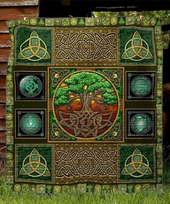 Connect With Nature With Celtic Tree Quilt Blanket