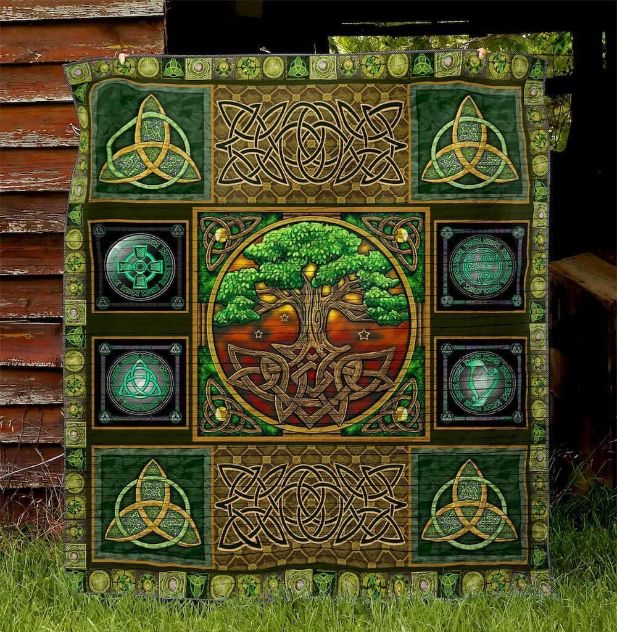 Connect With Nature With Celtic Tree Quilt Blanket