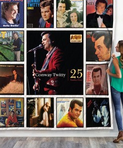 Conway Twitty Album Collection Quilt Blanket, Ideal for Country Music Fans