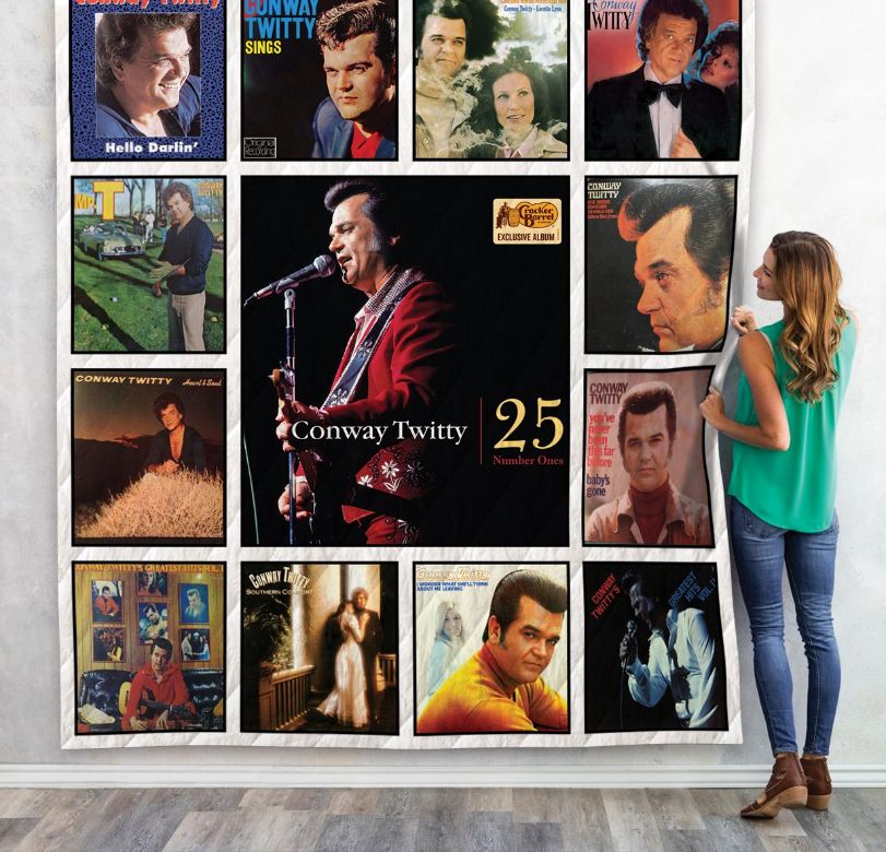 Conway Twitty Album Collection Quilt Blanket, Ideal for Country Music Fans