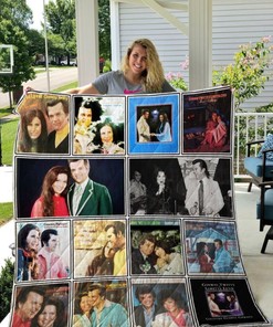 Conway Twitty & Loretta Lynn Quilt Blanket for Fans of Country Music