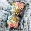 Cool Flower Boston Bruins NHL Tumbler - Best Mom Ever Personalized Drink Container