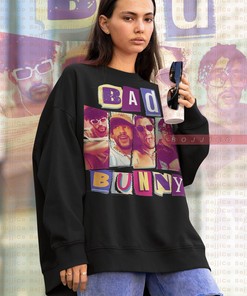 Cool Retro Bad Bunny Ransom Sweatshirt with Tribute Rap Shirt and Vintage Flair