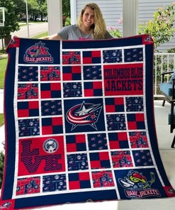 Coordinated Look with Columbus Blue Jackets Collection Quilt Blanket