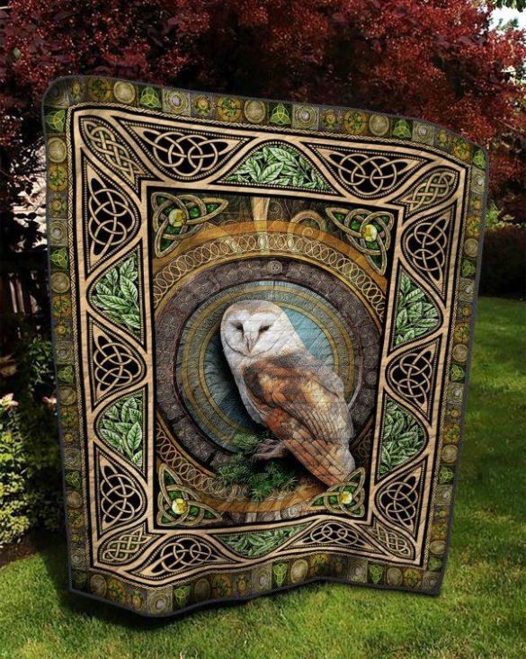 Copper Owl Quilt Bedding Set with Rustic Design