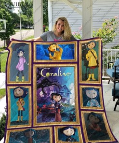 Coraline Jones Character: Quilt Bedding Set with Fleece Blanket for Coraline Fans