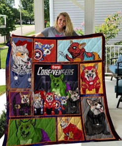 Corgi Avengers Quilt Bedding Set for Marvel Fans