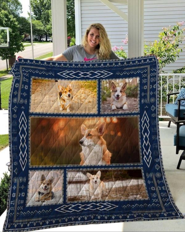 Corgi Go Outside Quilt Bedding Set for Pet Lovers