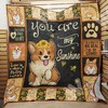 Corgi Sunflower You Are My Sunshine Quilt Blanket - Adorable Gift for Corgi Lover