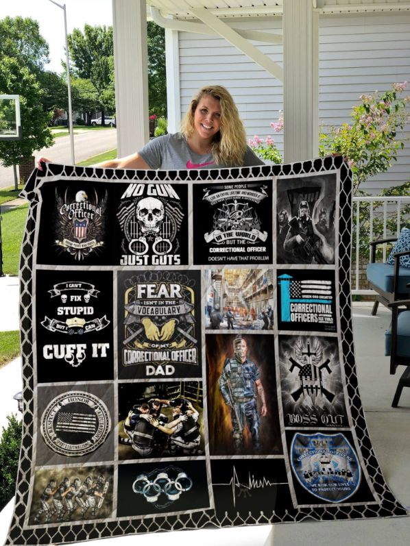 Correction Officer I Can't Fix Stupid But I Can Cuff It Quilt Blanket with Quotes