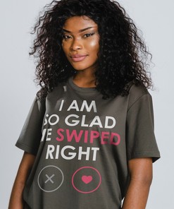 Couple Shirts for Valentine's Day, I'm So Glad We Swiped Right Unisex Tees, Love Shirt for Movie Fans Gifts