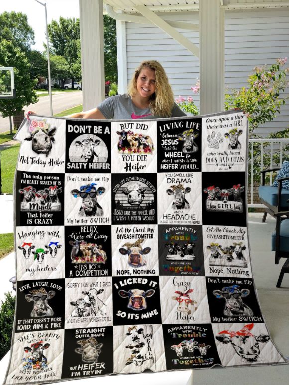 Cow Don't Be a Salty Heifer Quilt Blanket for Animal Lovers