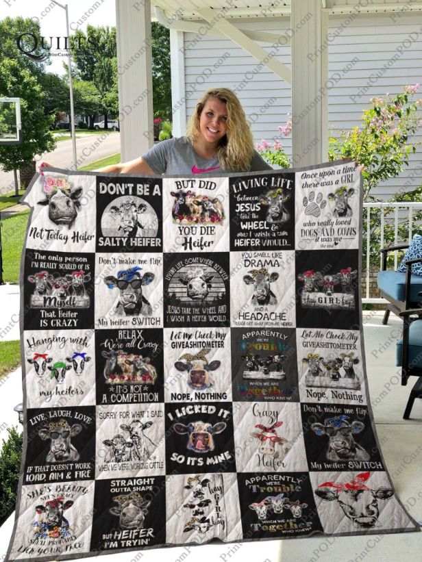 Cow Quilt Blanket for Fans with Cute Design