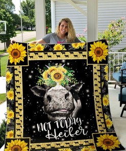 Cow Sunflower Not Today, Heifer Quilt Blanket - Funny and Charming Gift for Cow Lovers