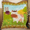 Cow on the Hill Quilt Blanket for Farmhouse Decor