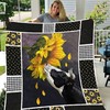 Cows and Sunflowers Pattern Sunflower Lo Quilt Blanket - Rustic and Comfy Blanket for Your Home