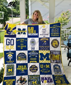 Cozy Michigan Wolverines themed Quilt Blanket - Warm and Comfortable