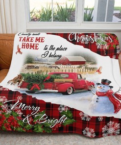Cozy Sofa Throw Blanket with Cute Red Truck - Perfect for Christmas Gift