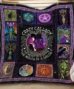 Crazy Cat Lady, Wicca Quilt Thh880 - A Quilt Bedding Set for Wiccan Cat Lovers