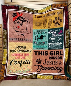 Crazy Dog Groomer Quilt Bedding Set