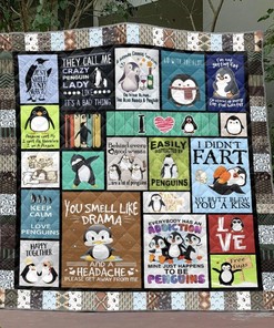 Crazy Penguin Quilt Blanket Set for Kids