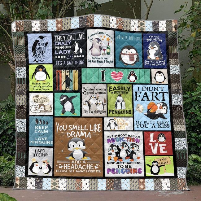 Crazy Penguin Quilt Blanket Set for Kids