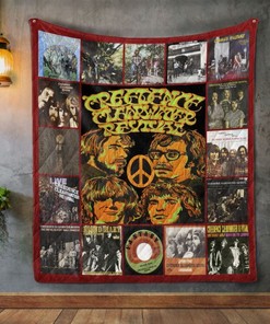 Creedence Clearwater Revival Style Love Album Quilt Blanket with Quilt Bedding Set Vintage