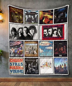 Crosby, Stills, Nash and Young Album Quilt Blanket - Perfect for Music Fans