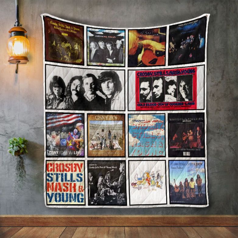 Crosby, Stills, Nash and Young Album Quilt Blanket - Perfect for Music Fans