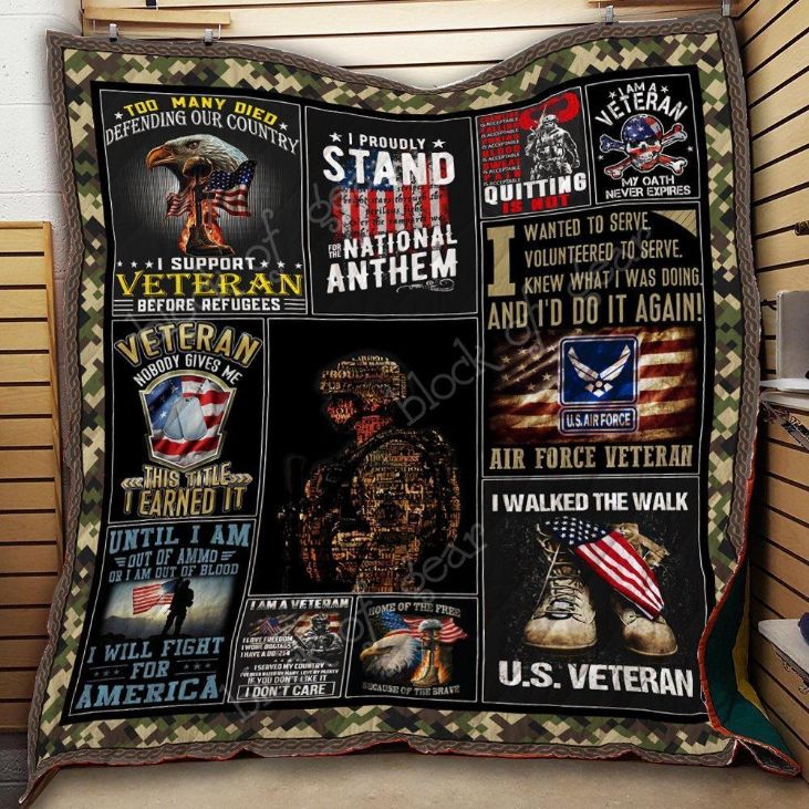 Custom Air Force Veteran Quilt Blanket for Proud Grandpas