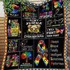 Custom Autism Awareness Fleece Blanket Quilt Blanket - Promote Autism Awareness with this Customized Quilt