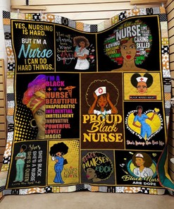Custom Black Nurse Quilt Blanket - Perfect Gifts for Birthday, Christmas, and Thanksgiving