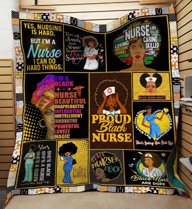 Custom Black Nurse Quilt Blanket - Perfect Gifts for Birthday, Christmas, and Thanksgiving