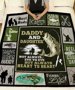 Customized Gifts For Fathers Day- Daddy And Daughter Always Heart To Heart Quilt Bedding Set for Kids.