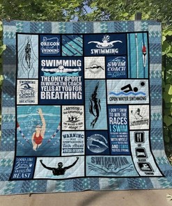 Customized Open Water Swimming Coach Quilt Blanket