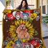 Customized Quilt Blanket for Sunflower Cocker Spaniel Mom - Great Gift for Birthday, Christmas, and Thanksgiving