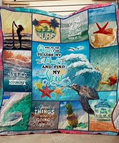 Customized Quilt Blanket with Surfing and Ocean Quote, Perfect for Birthday Christmas Thanksgiving Gifts