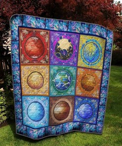 Customized Solar System Nine Planets Quilt Blanket, Perfect for Astronomy Lovers