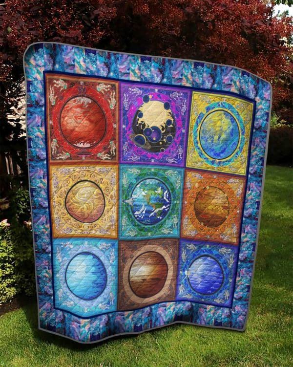 Customized Solar System Nine Planets Quilt Blanket, Perfect for Astronomy Lovers
