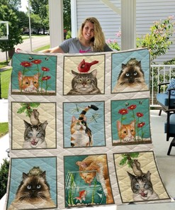 Cute Cats Moment Quilt Bedding Set - Perfect for Any Cat Lover's Quilt Bedding Set Collection