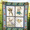 Cute Chihuahua with Flowers Quilt Blanket for Dog Lovers