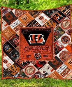 Cute Cincinnati Bengals Collection Combined Collection Quilt Bedding Set