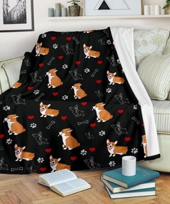 Cute Corgi Fleece Blanket Gift Set for Fans